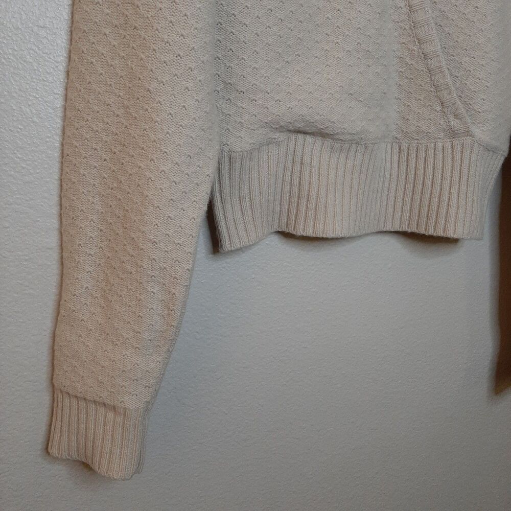 Flavio Castellani Sweater Beige Women Size L / 44 Wool Cashmere Blend Faux Wrap - Picture 5 of 12